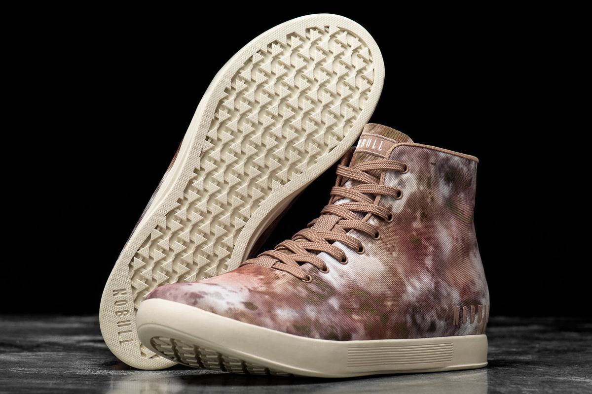 Nobull High-Top Tie-Dye Canvas Women's Trainers Brown Khaki | Australia (PW7401)